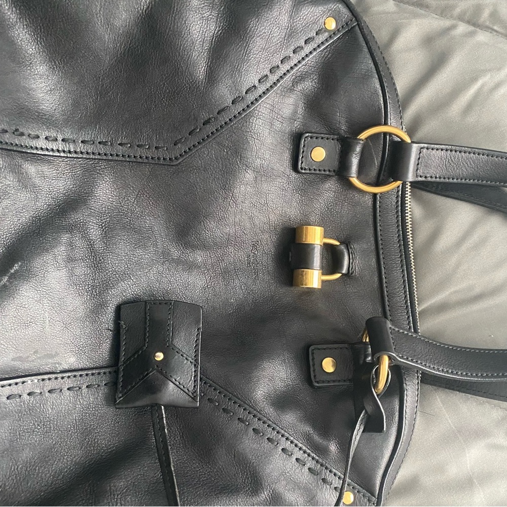 Yves Saint Laurent Black Nylon Duffel with Interior Pocket